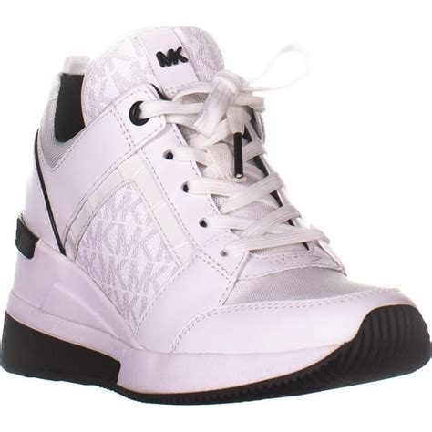 michael kors white sneakers women's|michael kors white wedge sneakers.